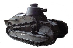 Le char Renault FT-17 n° 11, utilisé pour la première fois lors d'un débarquement à Alhucemas. Photo : Wikimedia Commons. Argo Magazine n° 11.   15. Musée maritime de Barcelone.