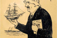 Un llop de Mar. Caricatura d’Emerencià Roig, obra de Joan García Junceda. Fons: Museu de Sitges.