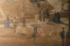 The same scene photographed with grazing light and ultraviolet light. Photo: MMB.