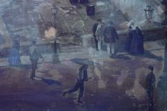 The same scene photographed with grazing light and ultraviolet light. Photo: MMB.