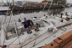 Inici dels treballs de restauració del Licor 43 a Klaipeda. Foto: A. Vjuns.