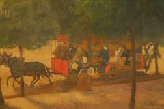 Escena amb els estucs blancs afegits en restauracions anteriors i com es veu després de la reintegració cromàtica feta l’any 2007. Foto MMB.