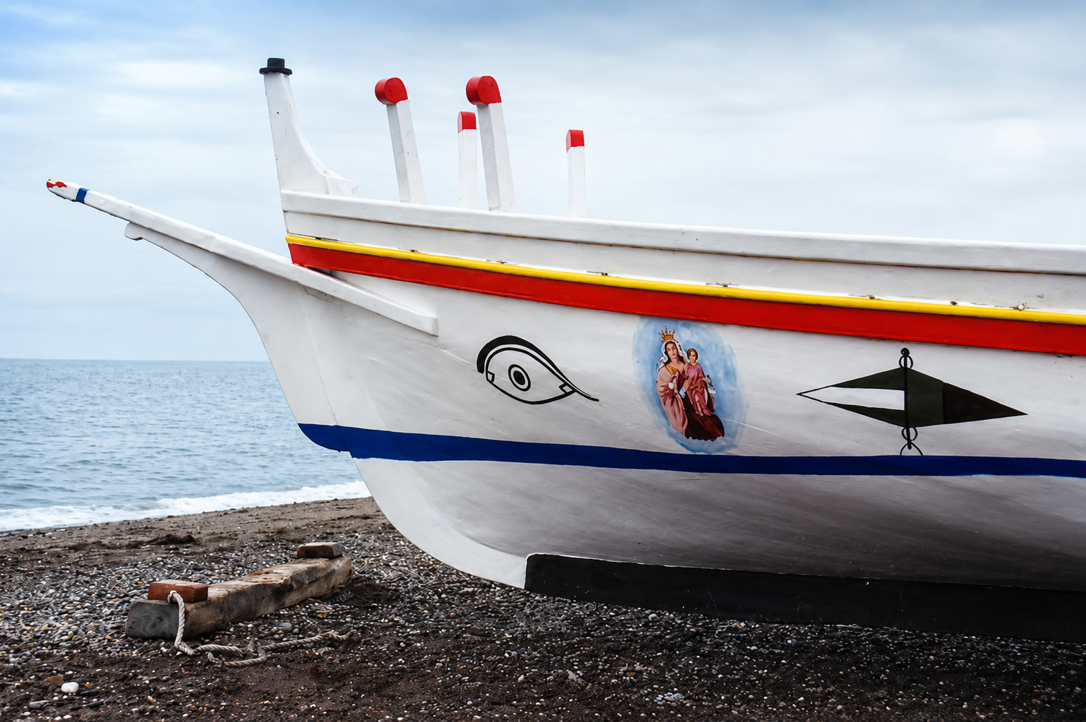 La Ntra. Sra. Virgen del Carmen a la platja del Palo. Foto: Pablo Portillo.